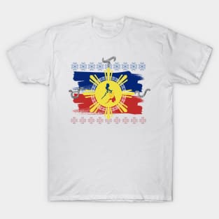 Philippine Flag-Map / Baybayin word Malaya (Freely) T-Shirt